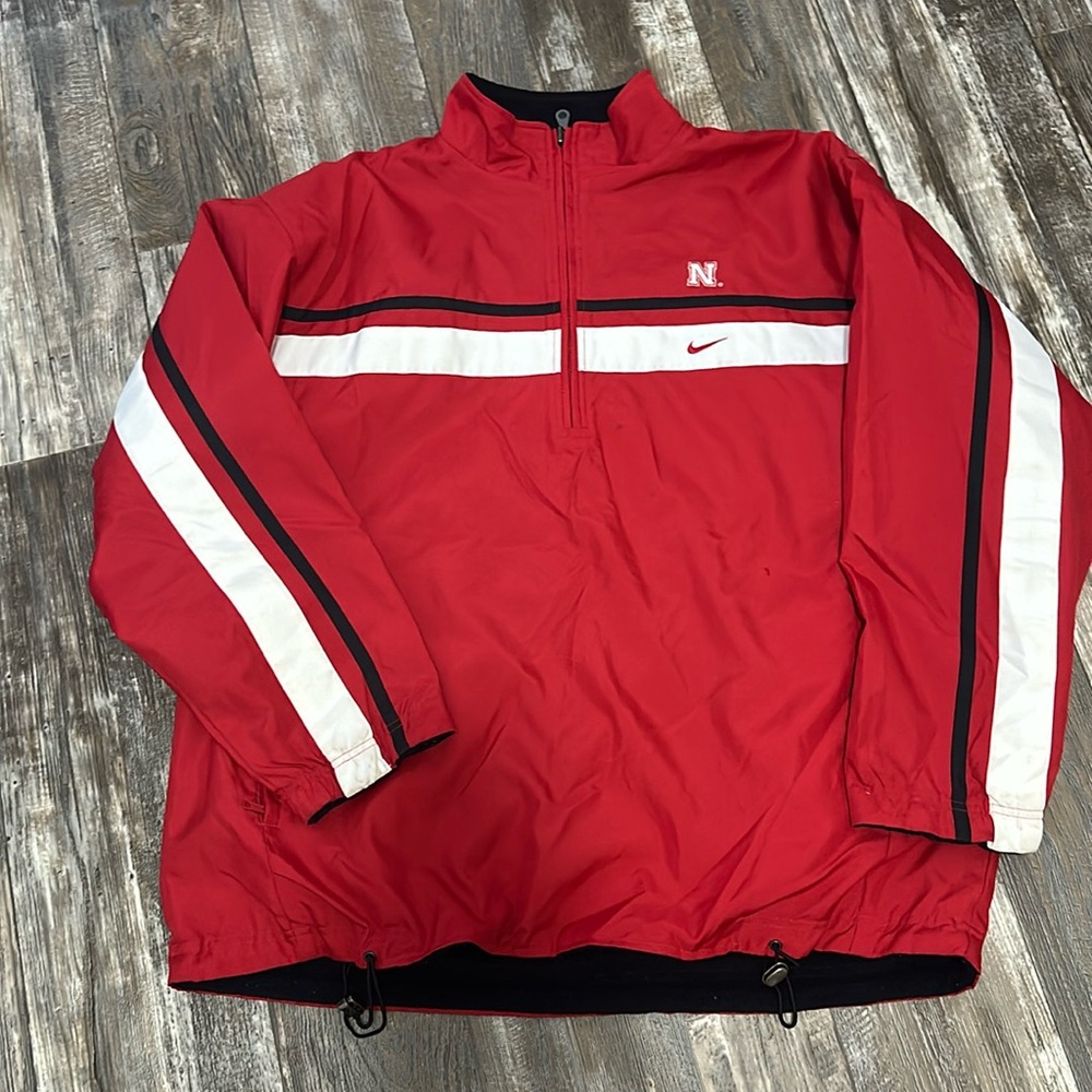 Nike nebraska huskers reversable quarter zip jacket size XL